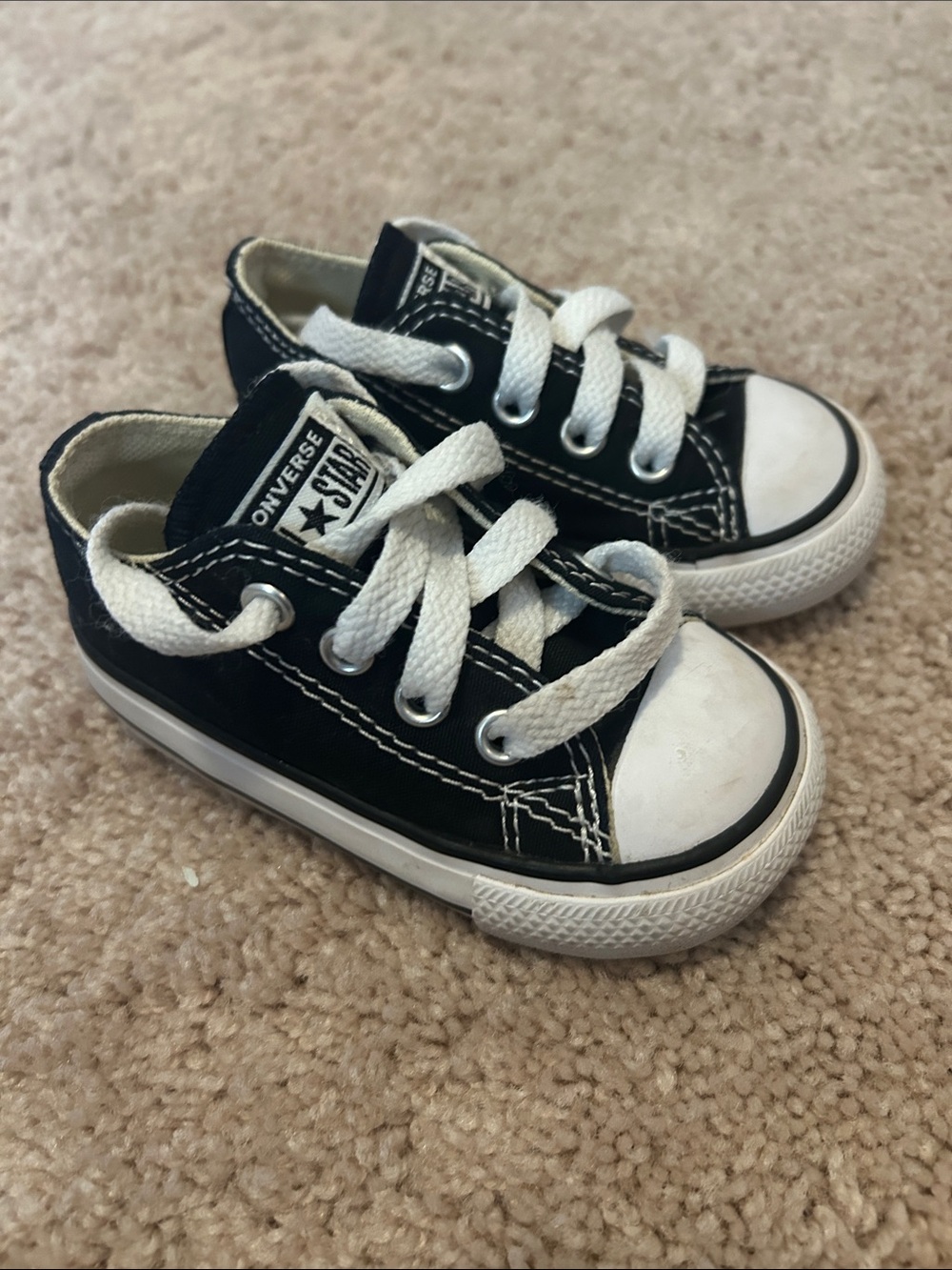 Converse Kids Black and White Low Top Sneakers